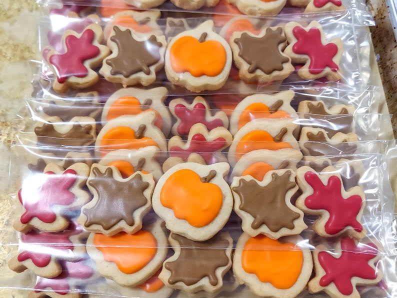 Mini Fall Cookies 5 in a Bag Ready for gift giving image 1