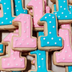 Mini Number / Letter Cookies - Polka Dots (2 dozen)