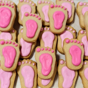 Mini Baby Footprint Cookies 4 dozen image 1