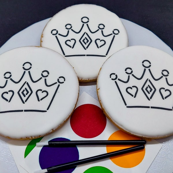 Paint-Your-Own Princess Crown Cookies (1 Dozen)