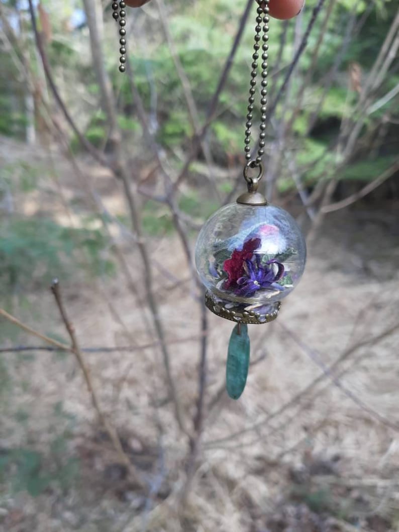 Spring Equinox Herb Terrarium Necklace