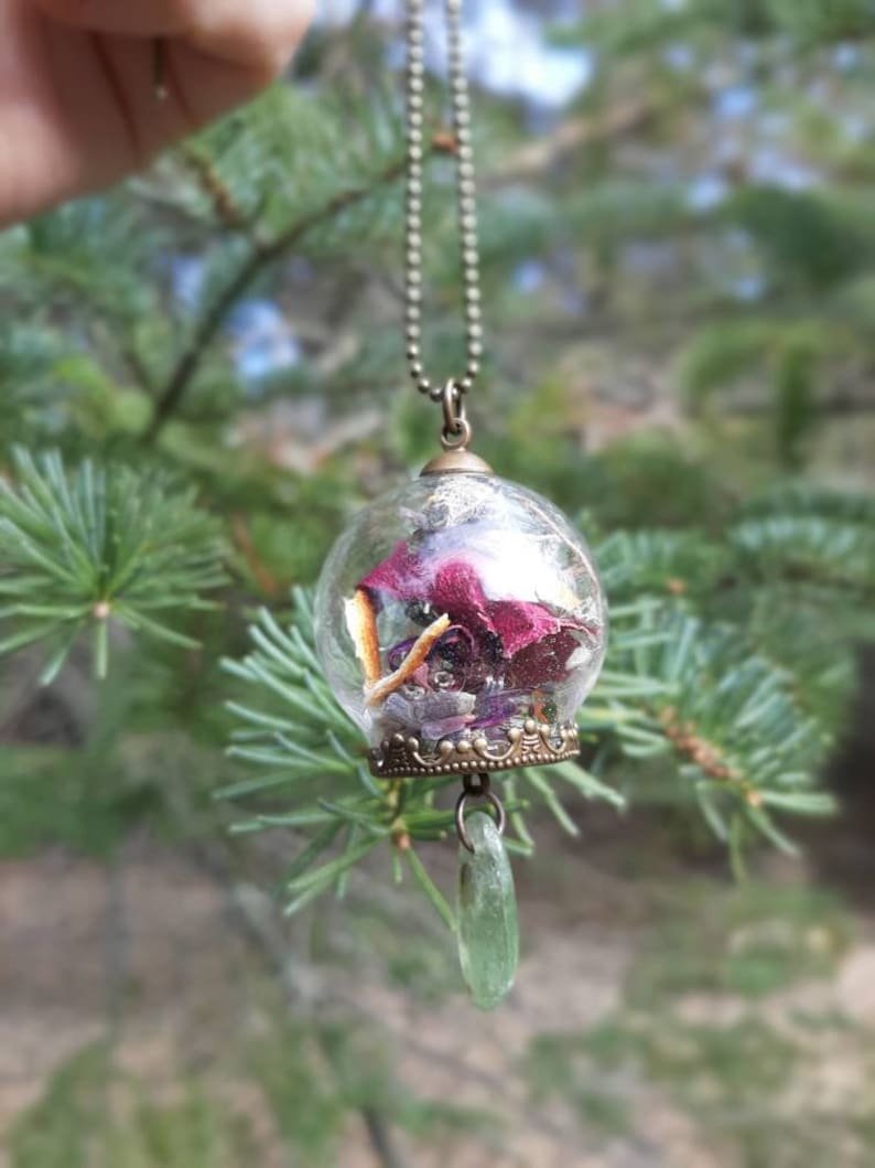 Spring Equinox Herb Terrarium Necklace