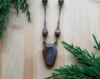 Vampire Collection: Agate Coffin Necklace