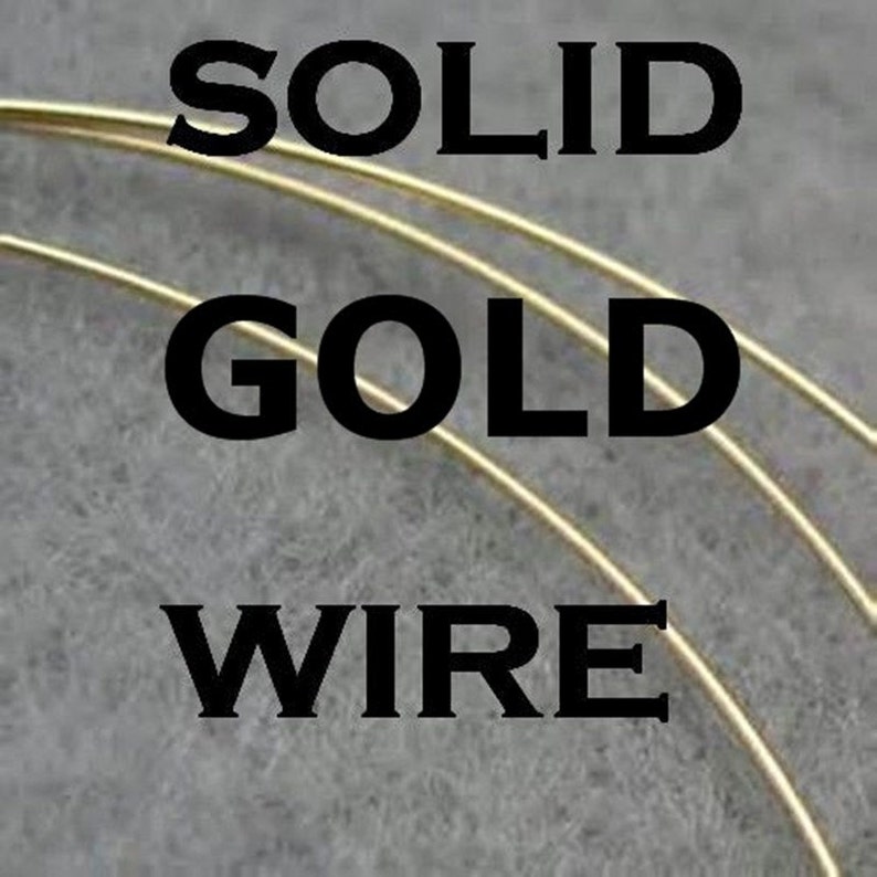 14K SOLID YELLOW GOLD Wire, 18-30 gauge, round, 1/2 hard image 2