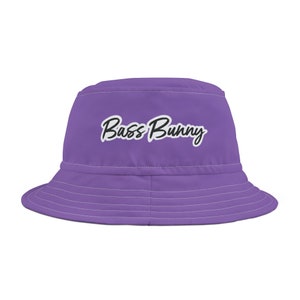 Purple Bass Bunny Bucket Hat // Festival Hat, Rave Hat, EDM Hat, Women&#39;s Rave Hat, Woman&#39;s Festival Outfit, Rave Accessory