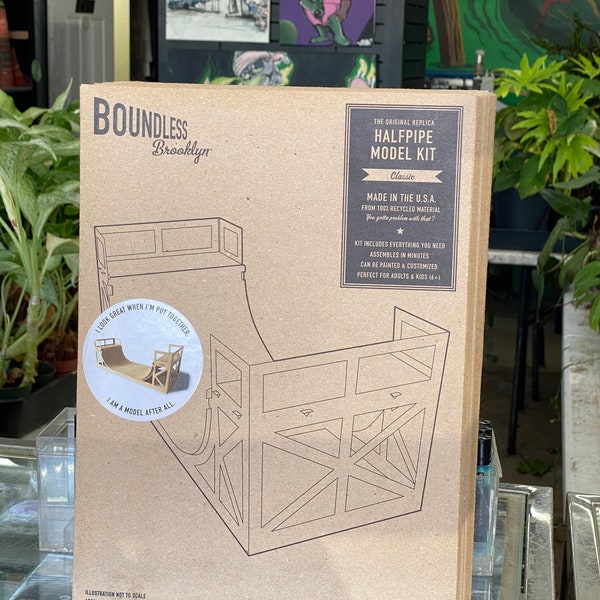 Boundless Brooklyn  -- skate board halfpipe model kit --Paint and Assemble Have fun 3D papercraft --graffiti-- lettering --recyclable source