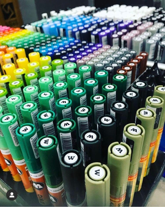 Molotow--Acrylic Paint Markers--Open Stock--227hs--Medium Tip--bullet Tip--calligraphy--graffiti-lettering--Tags--Handstyles--Blackbook--