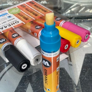 SALE Molotow 327hs Basic Set of 6 Markers--Acrylic Paint--CoversAll--15mm Chisel Tip--calligraphy--graffiti--Handstyles