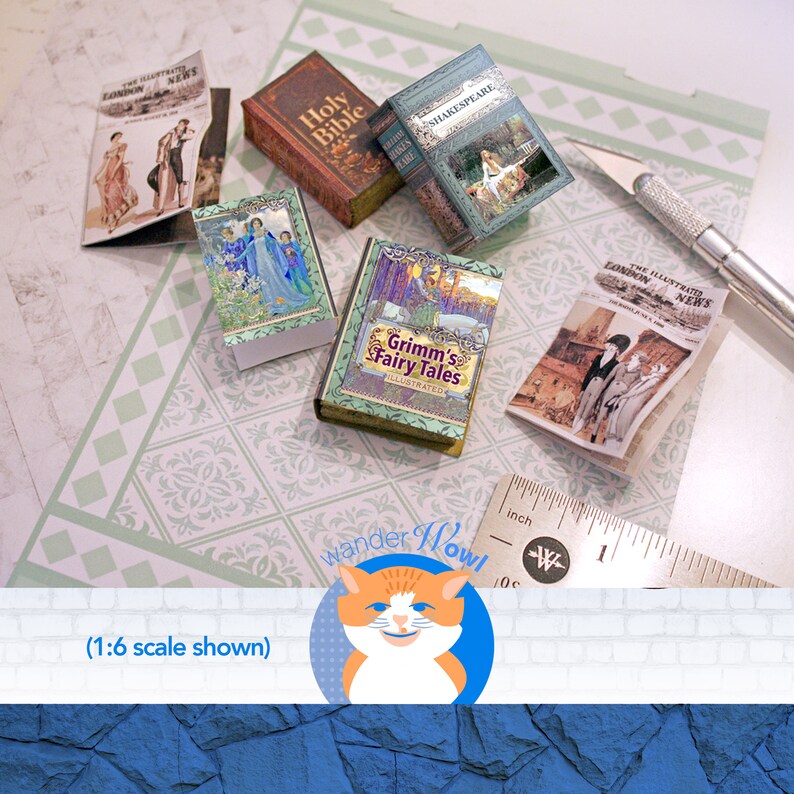 50Pcs Dollhouse Books, 35 Sheets Blank Mini Books Togo