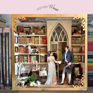 Pride and Prejudice Miniature, Jane Austen gift, Book Shelf insert, Jane Austen book nook