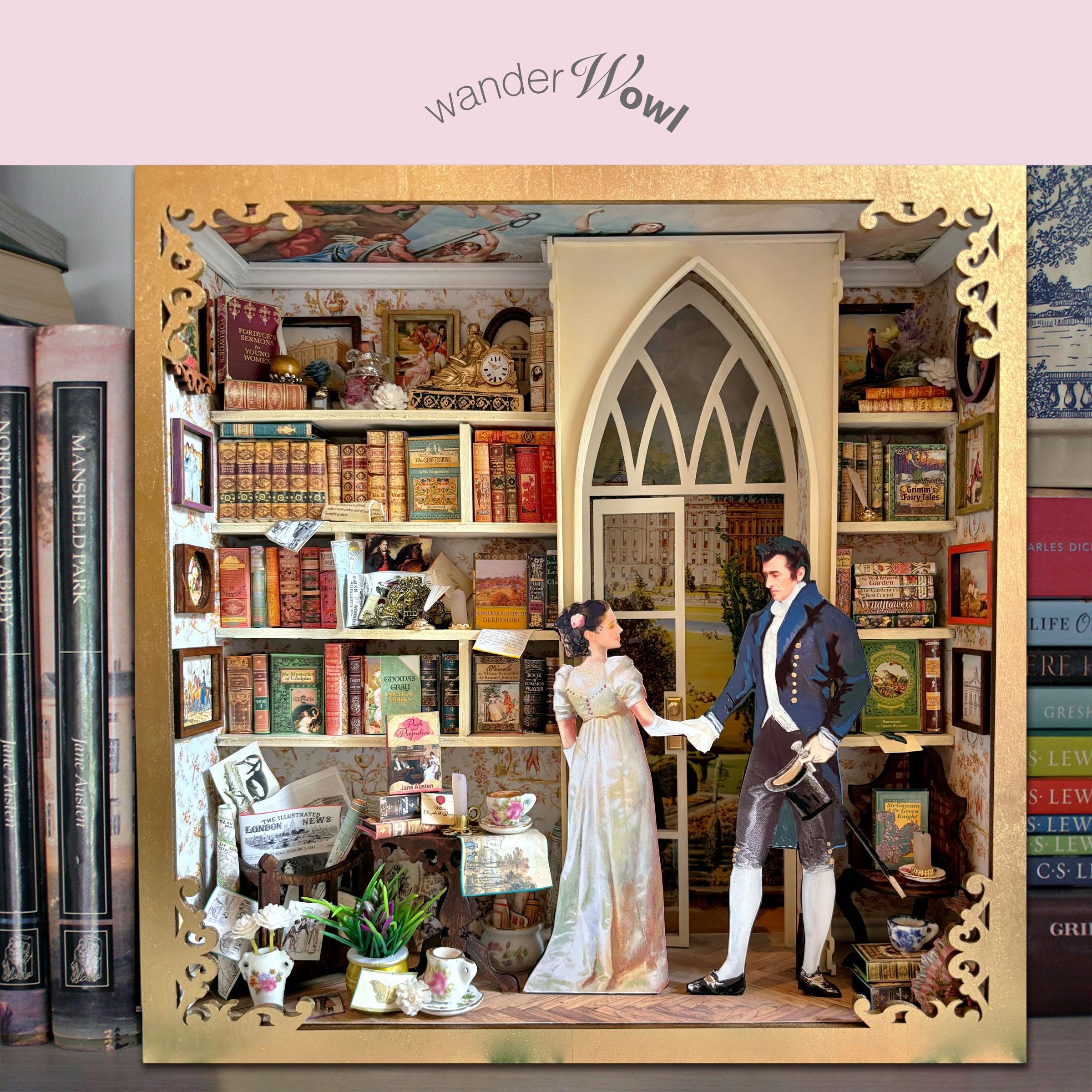 Pride and Prejudice Miniature, Jane Austen gift, Book Shelf insert, Jane Austen book nook