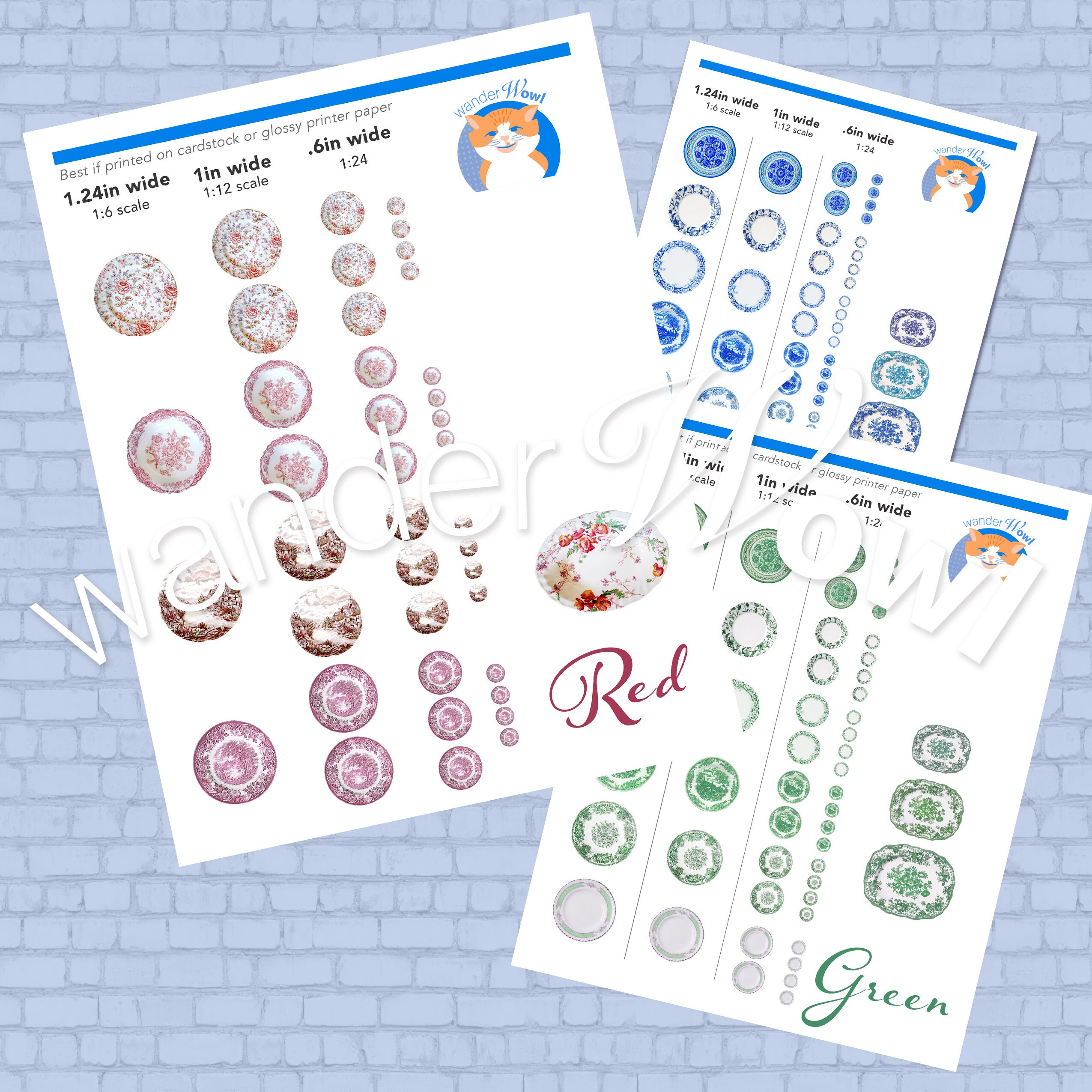 Miniature Dish Patterns Instant Download Dollhouse Plates - Etsy