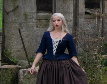 Sassenach outlander bodice jacket with reversible front panel, Claire outlander costume renaissance 18 scottish womens wear