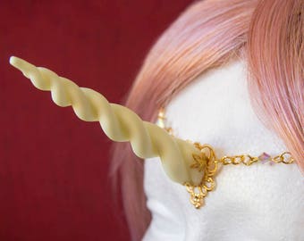 Glow in the dark unicorn horn circlet with two swarovski