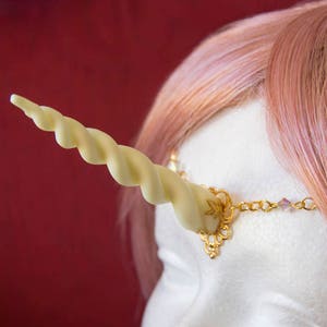 Glow in the dark unicorn horn circlet with two swarovski