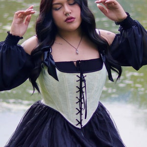 Corset stays witchy renaissance Baroque bodice cottagecore in Jacquard fabric