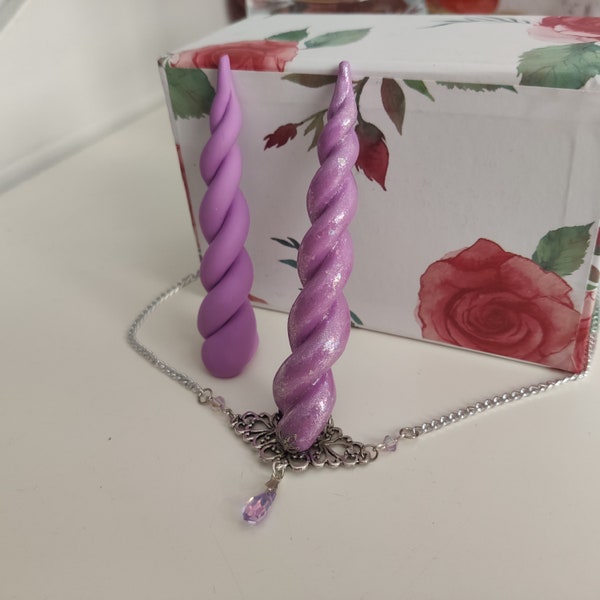 Unicorn horn circlet, matte or shinny - Colors: Purple ,  pink , black , withe , or glow in the dark