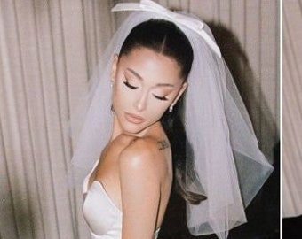 Short wedding veil Ariana Grande design