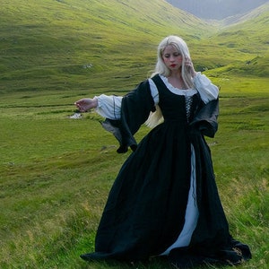 Vestidos medievales para mujeres Vestido renacentista negro