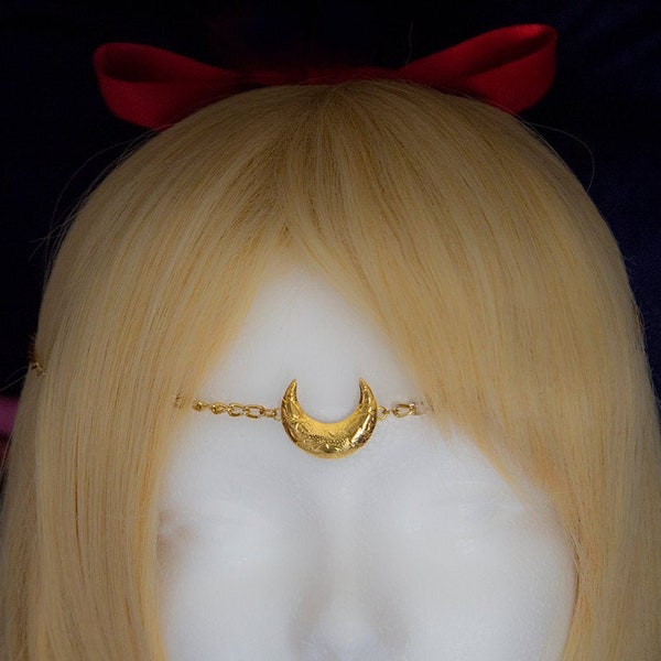 Golden Tiara half moon crescent - inspired in Sailor moon crystal - Princesscore Royalcore style