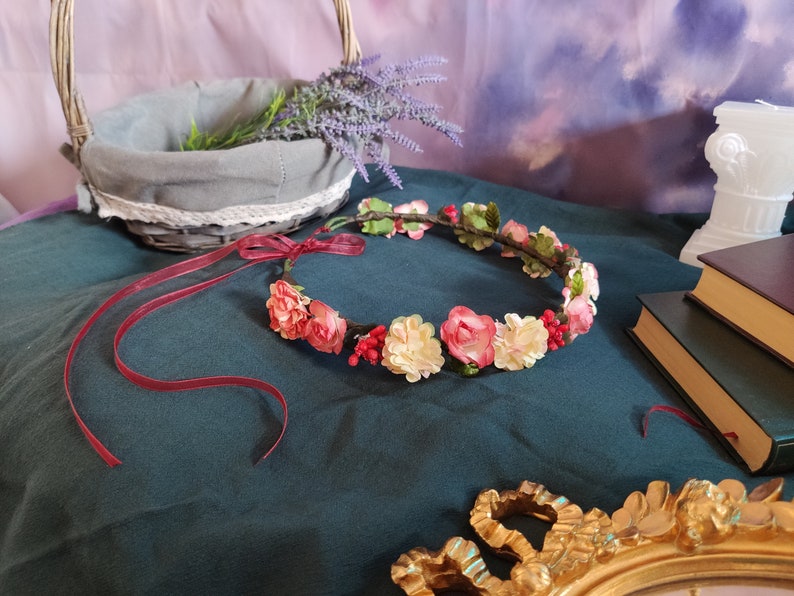 Flower Crown Cottagecore Ren Faire Wedding Flower Etsy