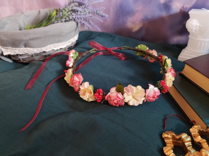 Flower Crown Cottagecore Ren Faire Wedding Flower Etsy