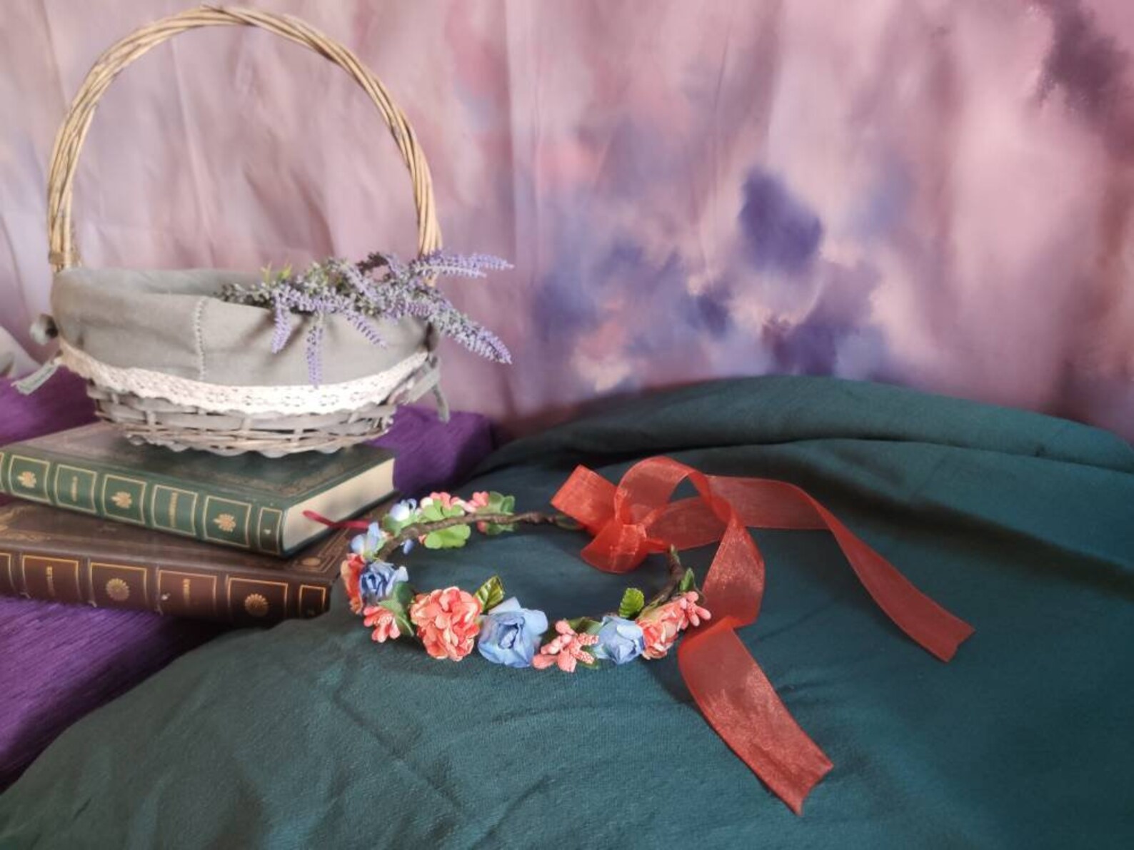 Cottagecore Flower Crown Ren Faire Wedding Flower Headband Etsy