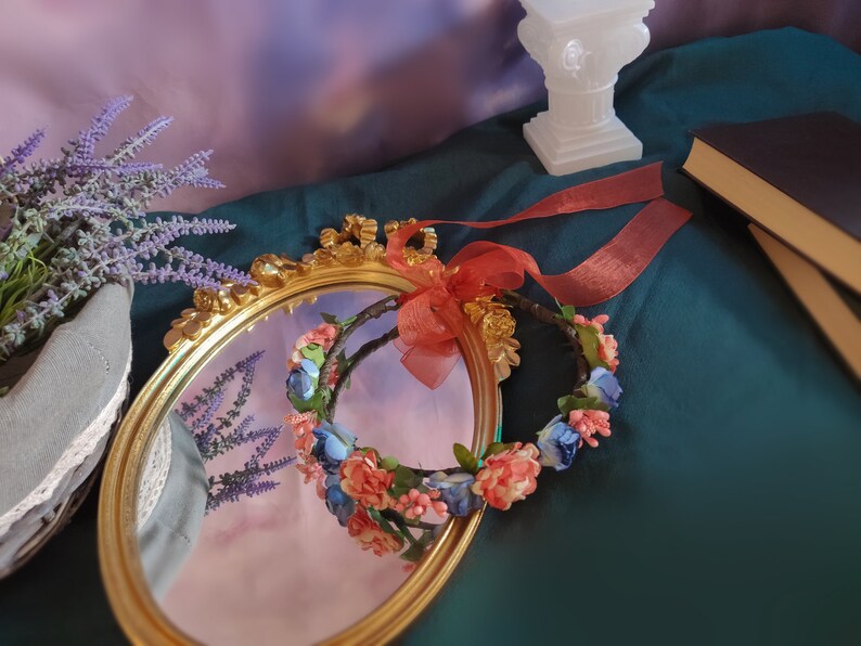 Cottagecore Flower Crown Ren Faire Wedding Flower Headband Etsy