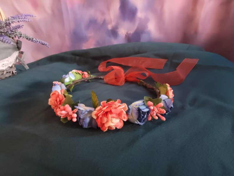 Cottagecore Flower Crown Ren Faire Wedding Flower Headband Etsy