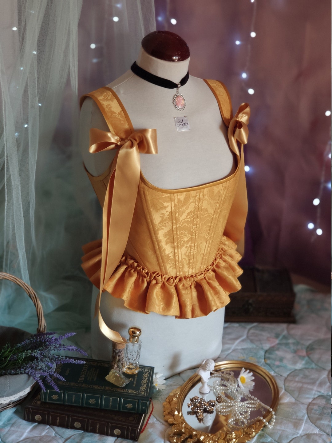 Corset Stays CUSTOM Romantic Bodice in Jacquard Fabric With - Etsy
