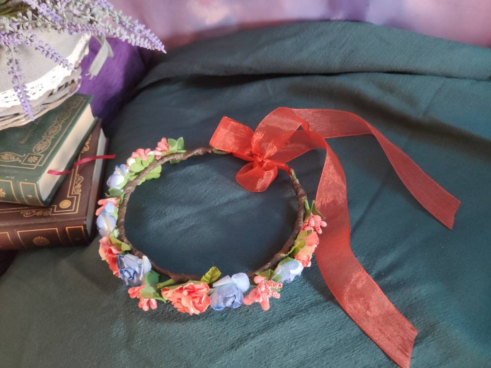 Cottagecore Flower Crown Ren Faire Wedding Flower Headband Etsy