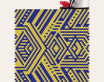 Beaded Lighter Cover Pattern, Seamless Delica Peyote Design (PDF Pattern)