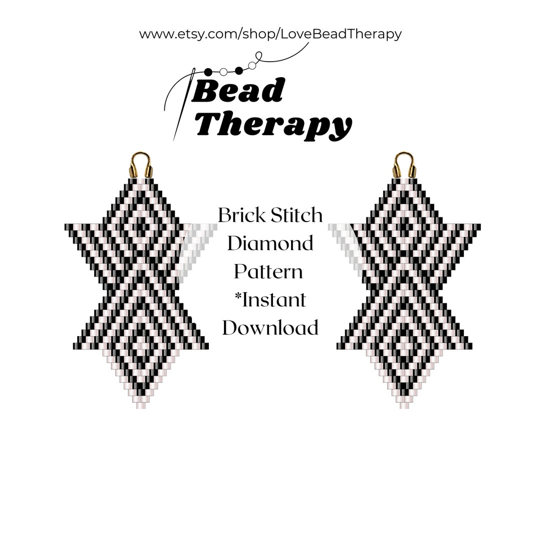 Brick Stitch Beading Pattern, Two Color Brick Pattern, Beading Graph