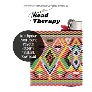 Artsy Beaded Lighter Cover Pattern, Delica Bead Lighter, 11/0 Delica Graph Seamless Design