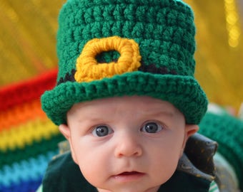Crochet Irish Top Hat, Leprechaun Hat Newborn Photography Prop