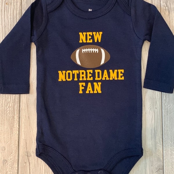 Irish Baby Announcement / New ND Fan / Irish Football Baby Gift / Irish Baby Shower Gift