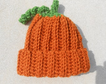 Halloween Crocheted Pumpkin Beanie Hat Costume Newborn Photography Prop