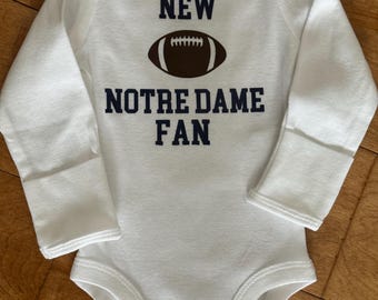 ND Football Baby Bodysuit, Irish Baby Announcement Gift