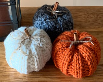 Crochet Pumpkins, Reusable Fall Decorations