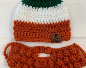 Crochet Irish Baby Hat and Beard, St Pat's Day Outfit