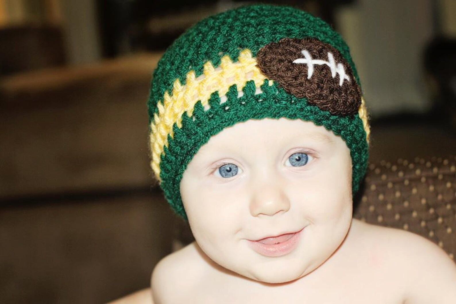 Crochet Football Baby Hat in Green Bay Packers Colors Can Etsy