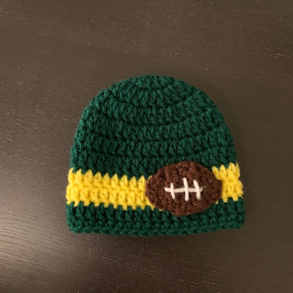 Crochet Football Baby Hat in Green Bay Packers Colors Can - Etsy