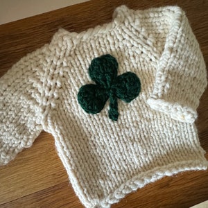 Irish Knit Sweater, Irish Baby Gift, Shamrock Sweater, Irish Baptism Keepsake