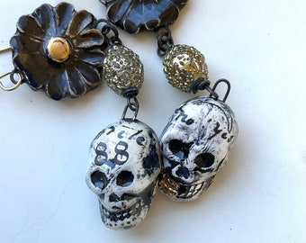 Hip & Cool Skulls With Tattoos, A Grill with Flowers Just To Make Halloween A Little Odd!