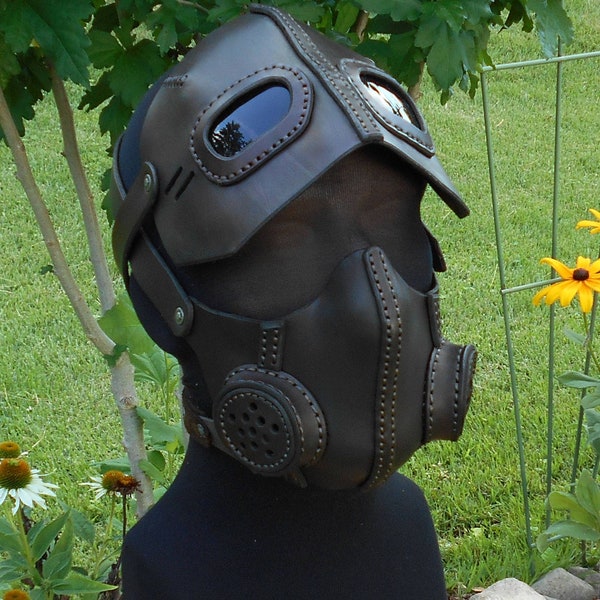 Leather Mask Dieselpunk Steampunk Aether Pirate Post Apocalyptic Borderlands Dystopian Rising Huge Choices wear it 5 ways in 1