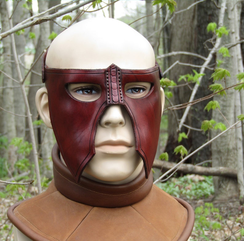 Brown Leather Roman Renaissance Mask Made To Order Gladiator Etsy