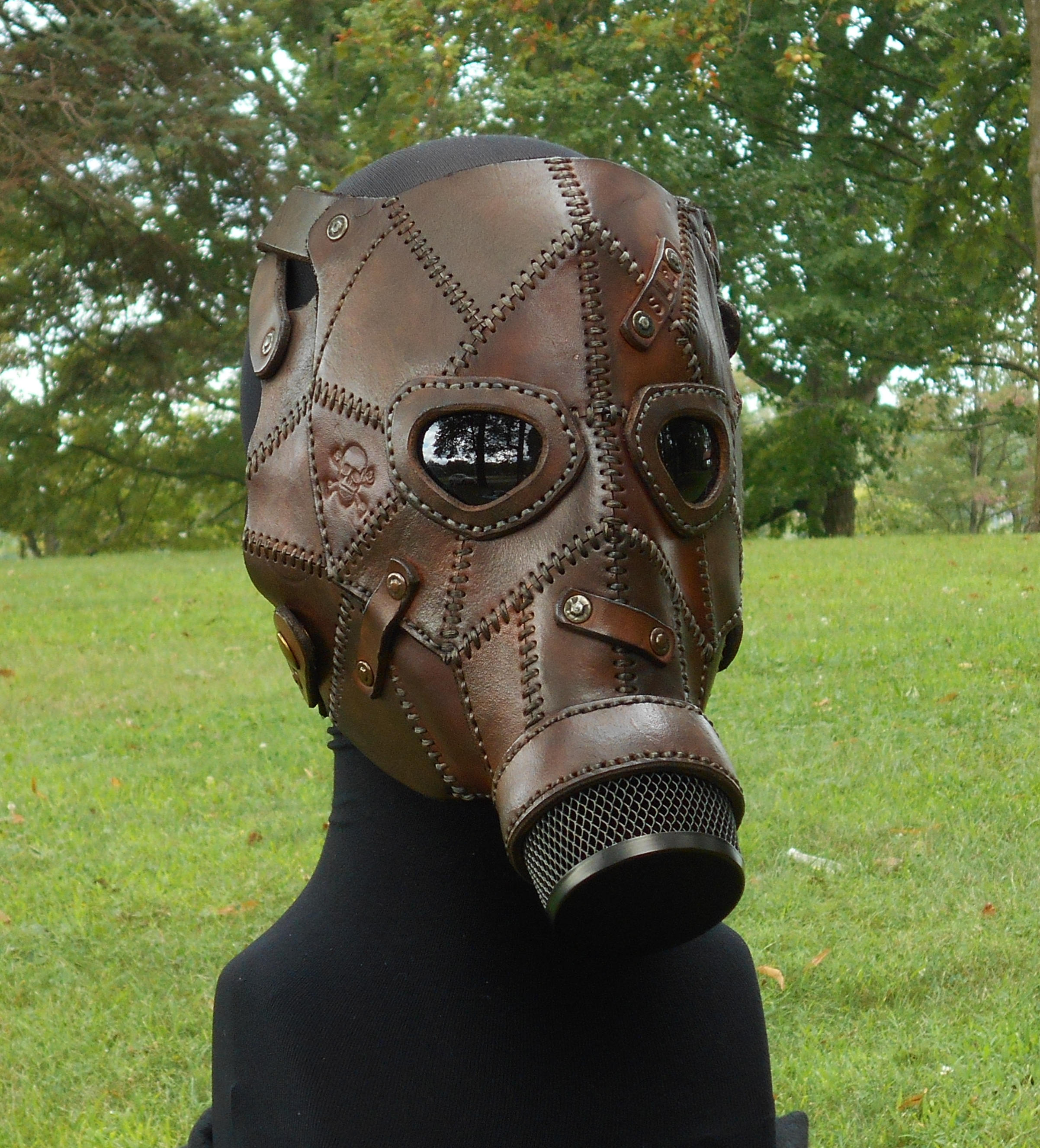 Leather Gas Mask Brown Color Post Apocalyptic Steampunk War Etsy