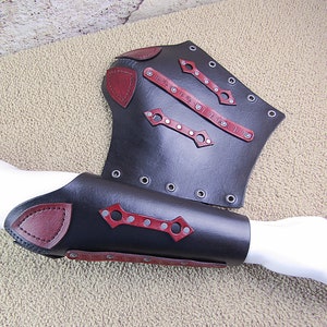 Set of Two Bracers Leather Vambraces LARP Armor Leather Hand Wrap