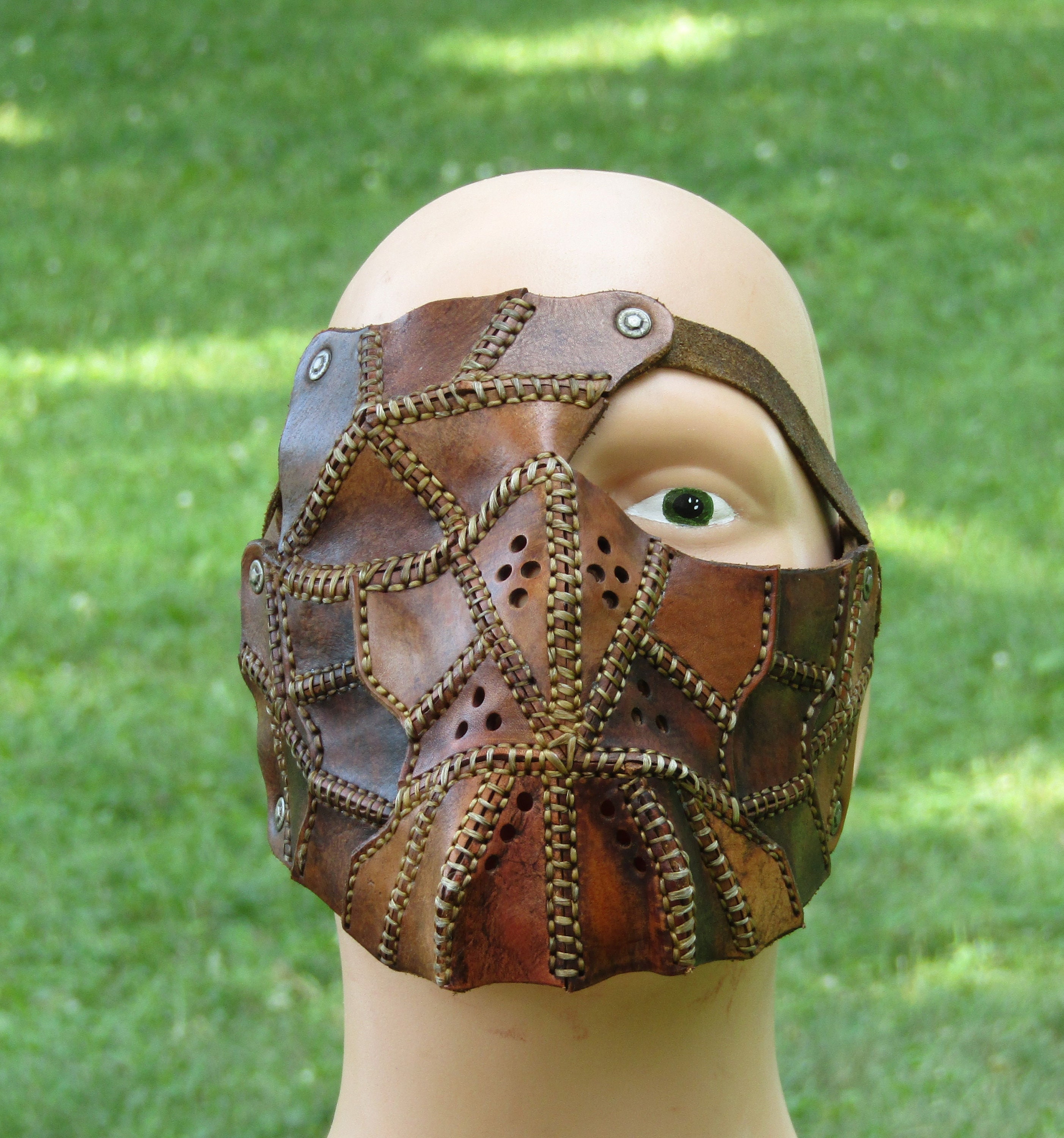 One Eye Patch Mask Pirate Made to Order Steampunk Brown Etsy