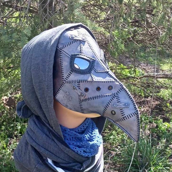 Plague Doctor Leather Mask Patchwork Aviator Eyes Steampunk Airship Captain Cosplay Post Apocalyptic Cosplay LARP